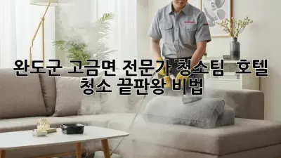 완도군 고금면 전문가 청소팀 ✨ 호텔 청소 끝판왕 비법 💯